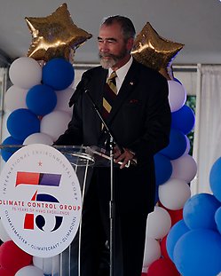 Climate Control Group CEO, Kevin McNamara, addresses IEC employees at 75th Anniversary Celebrations!